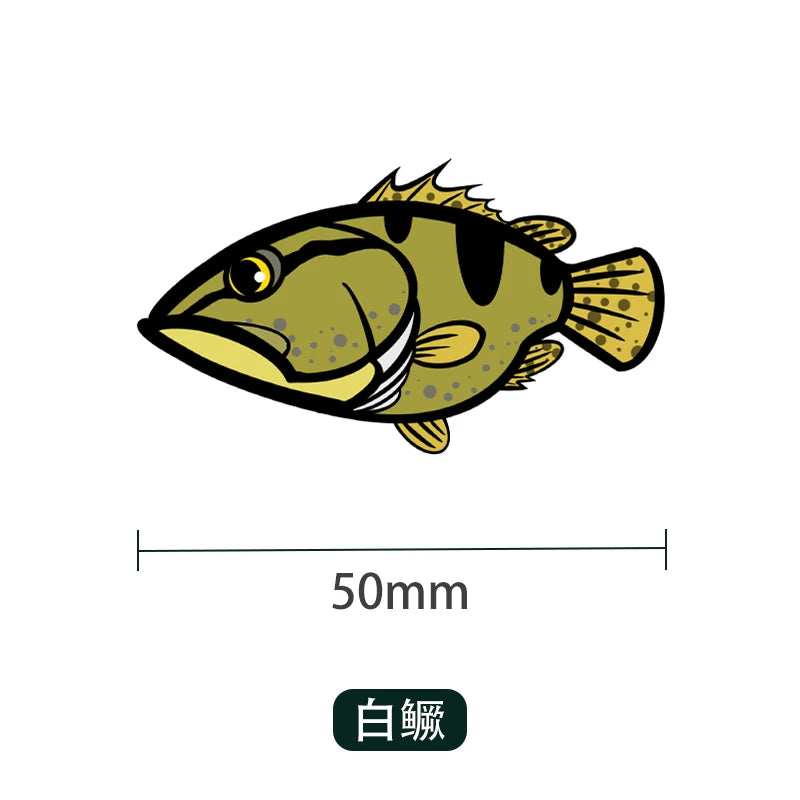 UDOLURE Embroidered Fish Velcro Patches - 2" Cartoon Bass, Mandarin Fish, Military Fish Morale Badges - Tactical Hook and Loop Armband for Fishing Backpack, Gear Bag, Clothing - 1PC