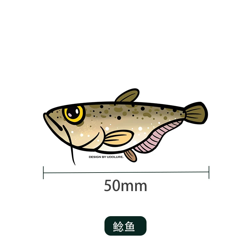 UDOLURE Embroidered Fish Velcro Patches - 2" Cartoon Bass, Mandarin Fish, Military Fish Morale Badges - Tactical Hook and Loop Armband for Fishing Backpack, Gear Bag, Clothing - 1PC