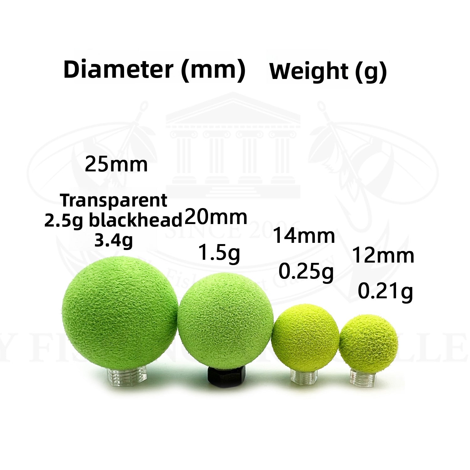 Fly Fishing Art Gallery EVA Foam Strike Indicators - Quick Release Fly Fishing Floats, High Visibility Floating Ball for Lures & Leads, 12mm-25mm Multi-Size Set for Various Line Diameters Secondary image