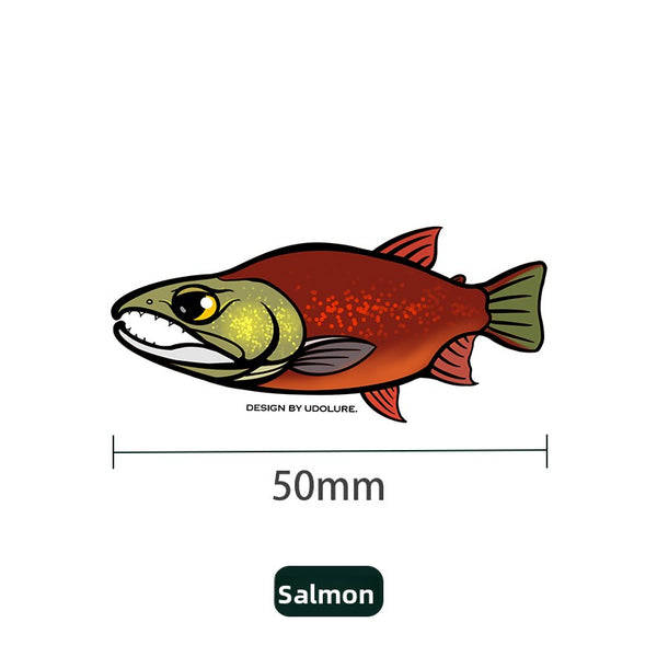 UDOLURE Embroidered Fish Velcro Patches - 2" Cartoon Bass, Mandarin Fish, Military Fish Morale Badges - Tactical Hook and Loop Armband for Fishing Backpack, Gear Bag, Clothing - 1PC