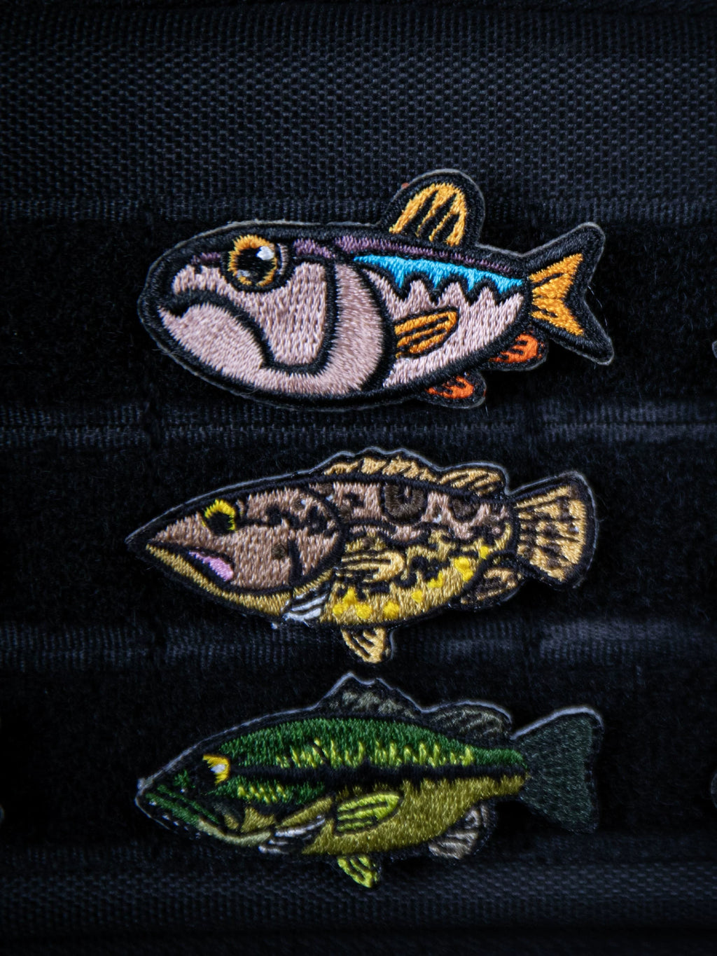 UDOLURE Embroidered Fish Velcro Patches - 2" Cartoon Bass, Mandarin Fish, Military Fish Morale Badges - Tactical Ho | ZHUSROD