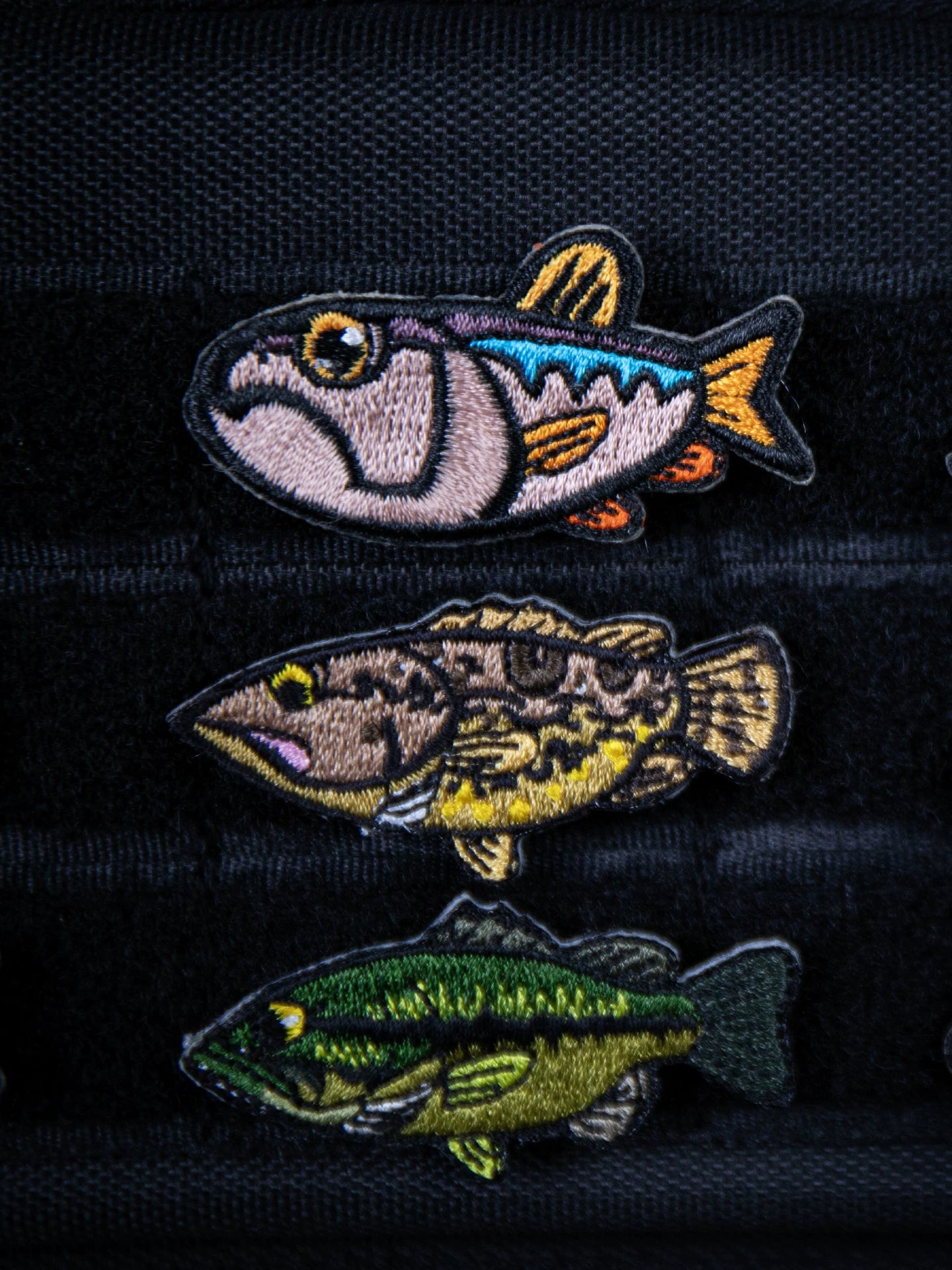 UDOLURE Embroidered Fish Velcro Patches - 2" Cartoon Bass, Mandarin Fish, Military Fish Morale Badges - Tactical Ho | ZHUSROD