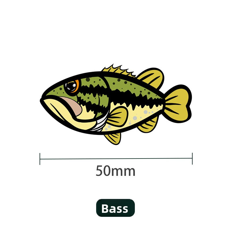 UDOLURE Embroidered Fish Velcro Patches - 2" Cartoon Bass, Mandarin Fish, Military Fish Morale Badges - Tactical Hook and Loop Armband for Fishing Backpack, Gear Bag, Clothing - 1PC