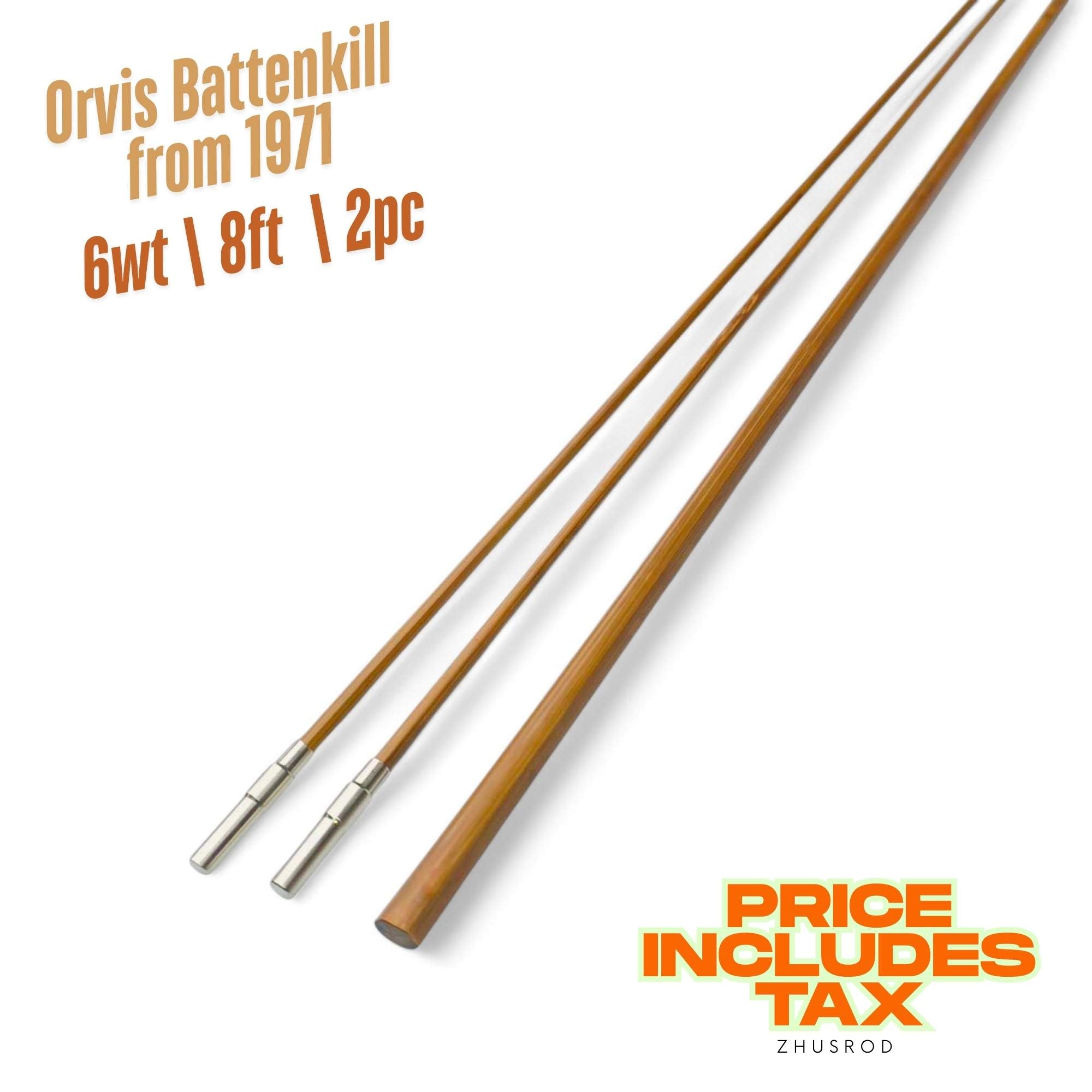 Orvis Battenkill from 1971 Bamboo Rod Blank - Tonkin Cane with Nickel Silver Ferrules | ZHUSROD Main image