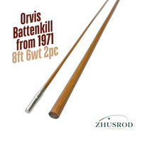 Orvis Battenkil de 1971 Taper - 8 pieds 6wt - Canne à mouche en bambou avec virole - 2 pièces