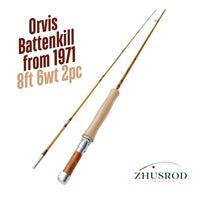 Orvis Battenkill de 1971 Taper - 8 pieds 6wt - Canne à mouche en bambou avec étui - 2 pièces