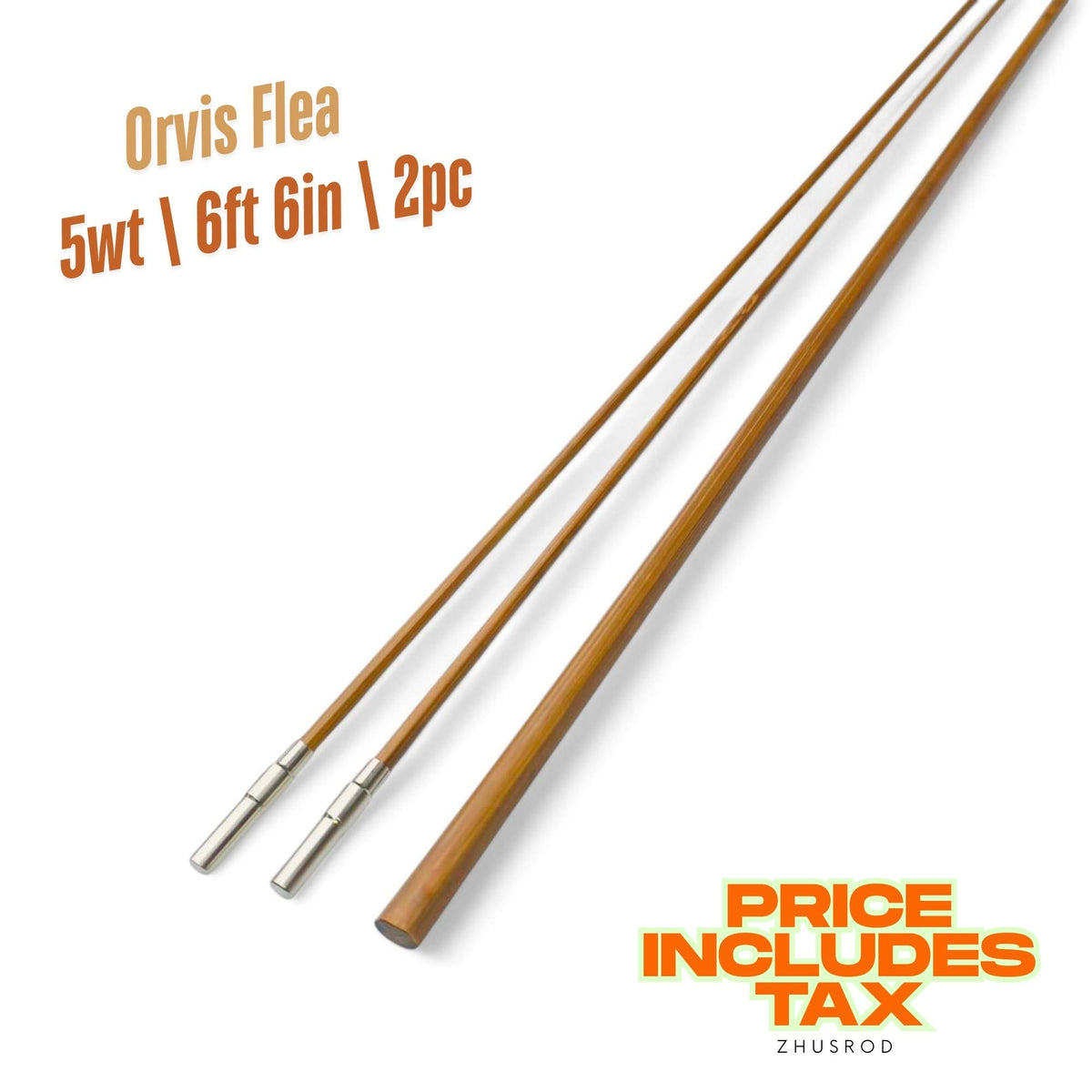 Orvis Flea Bamboo Rod Blank - Tonkin Cane with Nickel Silver Ferrules | ZHUSROD Main image