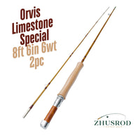 Canne à mouche Orvis Limestone Special Taper - 8 pieds 6 pouces 6wt - Bambou avec étui - 2 pièces