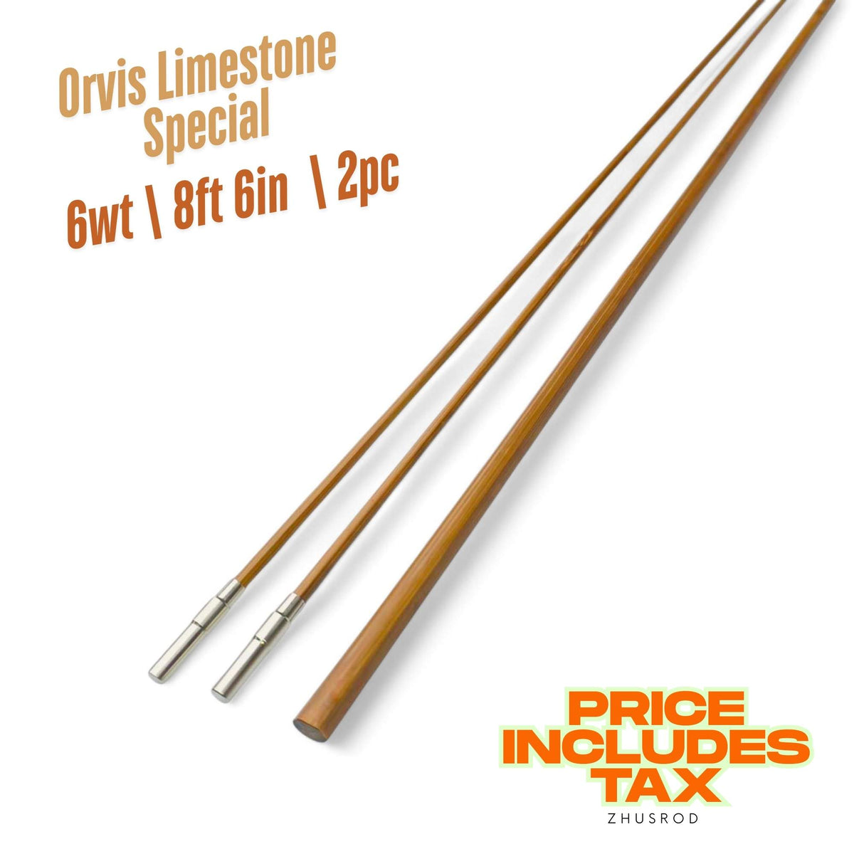 Orvis Limestone Special Taper Bamboo Rod Blank - Tonkin Cane with Nickel Silver Ferrules | ZHUSROD Main image