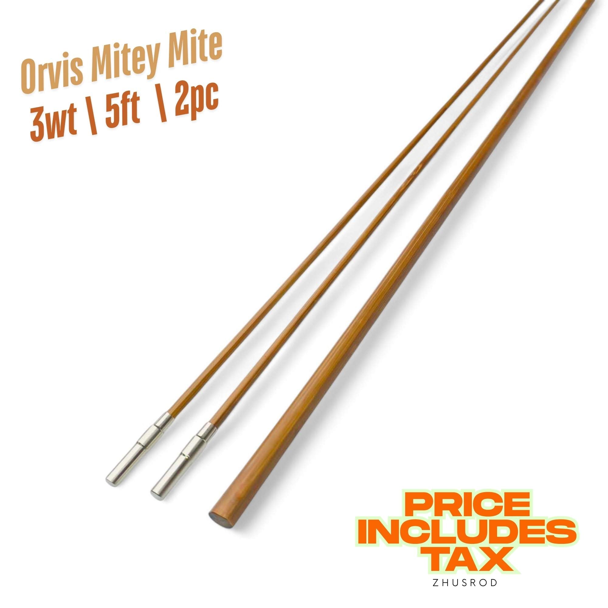 Orvis Mitey Mite Bamboo Rod Blank - Tonkin Cane with Nickel Silver Ferrules | ZHUSROD Main image