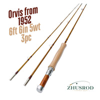 Orvis de 1952 Taper - 6 pieds 6 pouces 5wt - Canne à mouche en bambou avec étui - 3 pièces