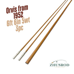 Orvis de 1952 Taper - 6 pieds 6 pouces 5wt - Canne à mouche en bambou avec virole - 3 pièces