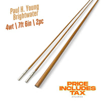 4wt | 7ft 6in | 2pc | bamboo fly rod blank | Paul H. Young Brightwater