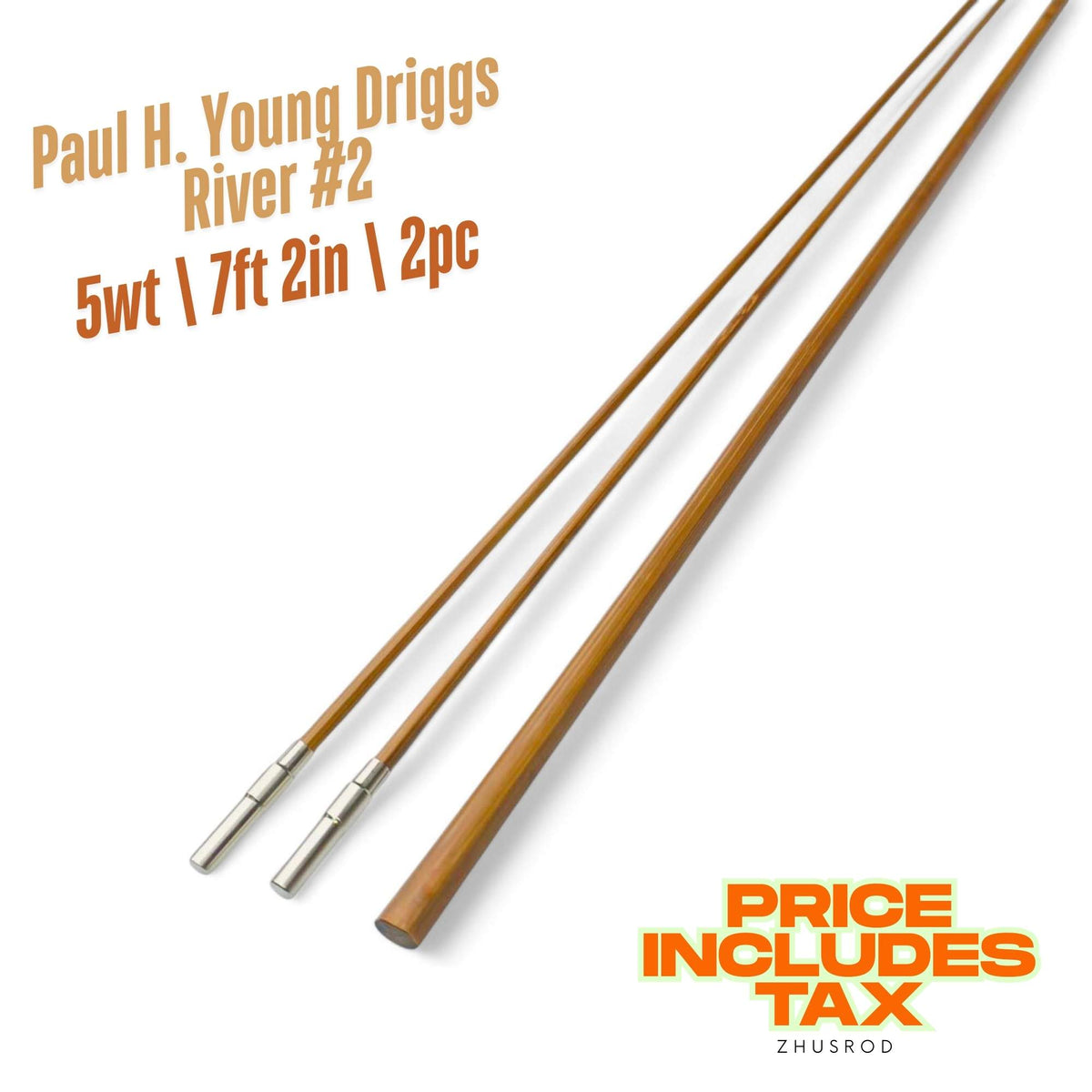 Paul H. Young Driggs River Bamboo Rod Blank - Tonkin Cane with Nickel Silver Ferrules | ZHUSROD Main image