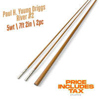 5wt | 7ft 2in | 2pc | Bambus-Fliegenrutenrohling | Paul H. Young Driggs River #2