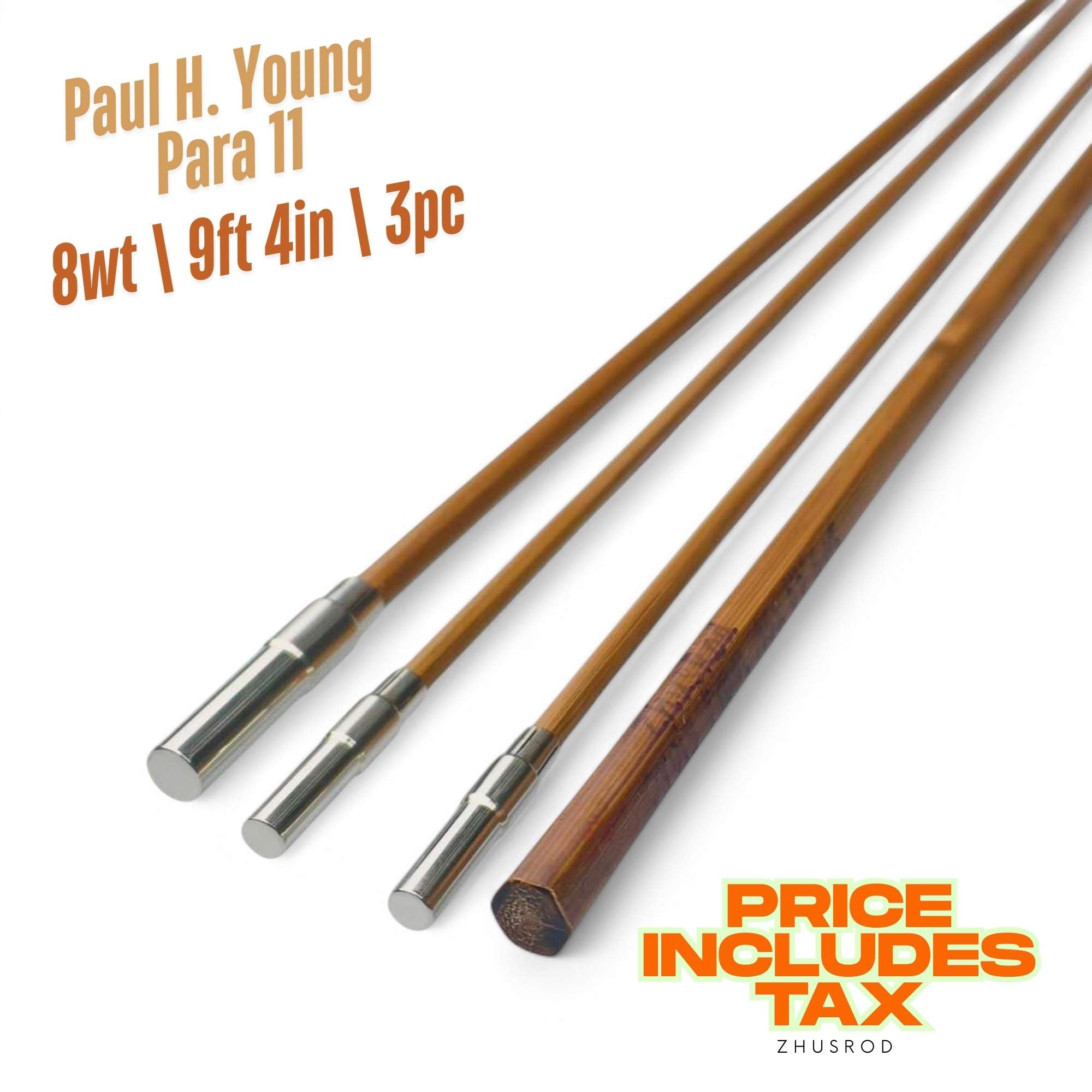 Paul H. Young Para 11 Bamboo Rod Blank - Tonkin Cane with Nickel Silver Ferrules | ZHUSROD Main image