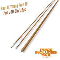 7wt | 8ft 6in | 2pc | Bambus-Fliegenrutenrohling | Paul H. Young Para 16