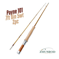 ZHUSROD Payne 101 - 7 pieds 6 pouces 5wt - Canne à mouche en bambou avec étui de transport - 2 pièces