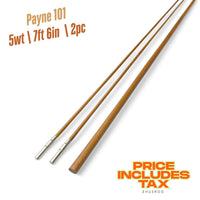 5wt | 7ft6in | 2pc | bamboo fly rod blank | Payne 101