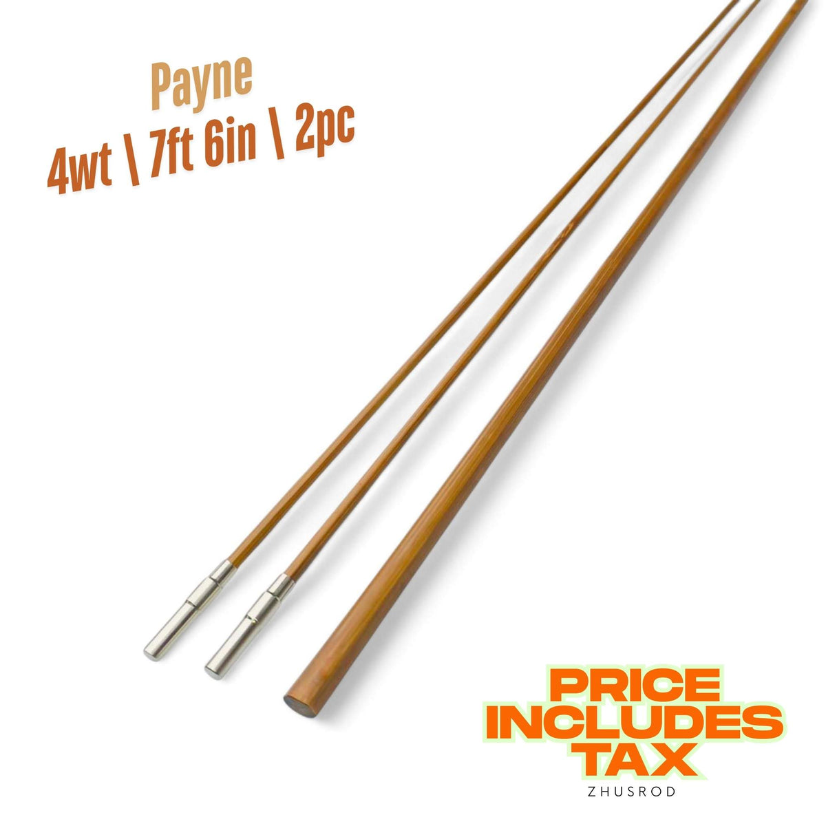 4wt | 7ft 6in  | 2pc | bamboo fly rod blank | Payne | ZHUSROD Main image