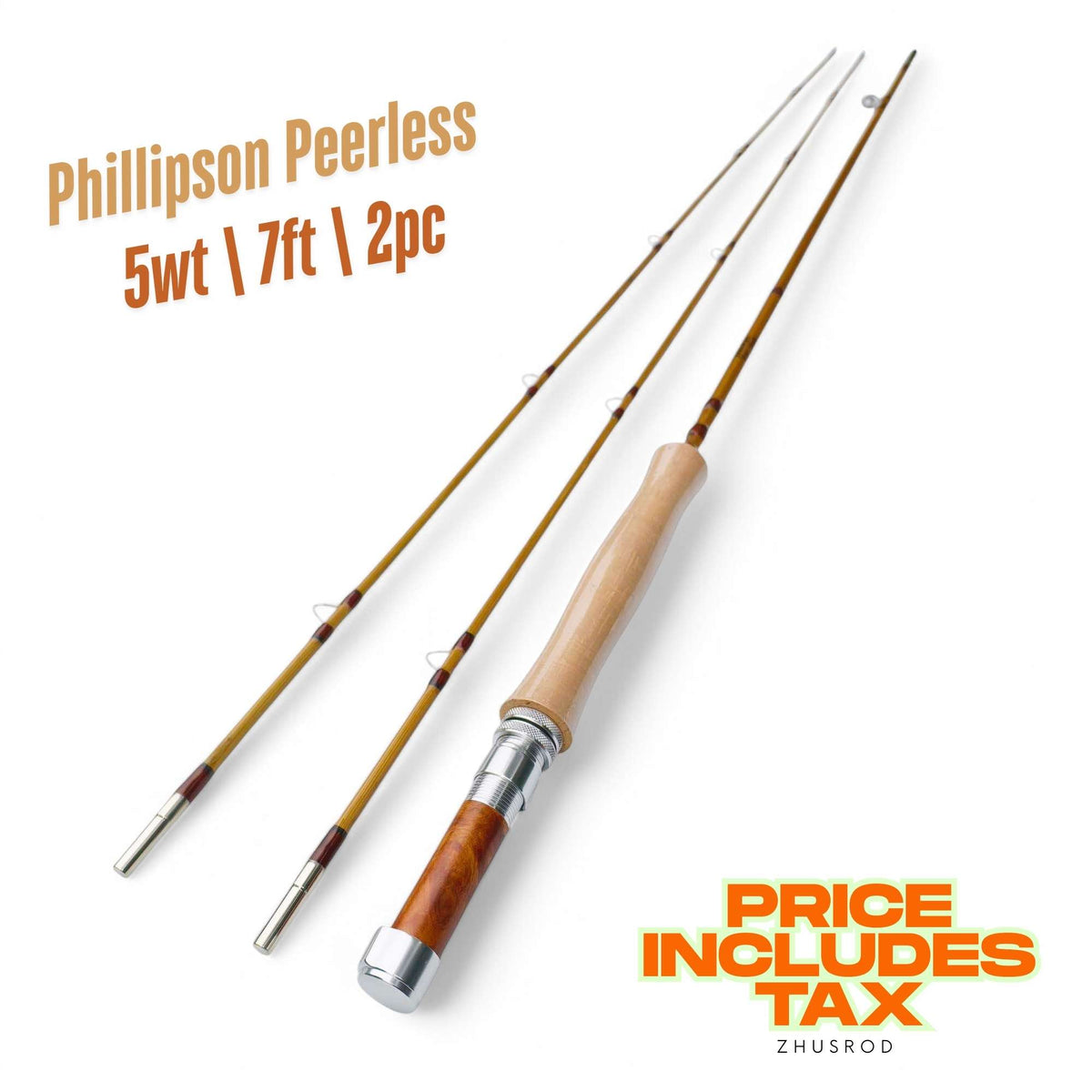 5wt - 7ft - 2pc - bamboo fly rod - Phillipson Peerless | ZHUSROD Main image