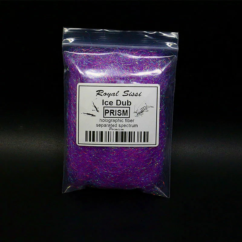 Royal Sissi 15-Color Prism Ice Dubbing Fiber, Iridescent Synthetic Fly Tying Materials for Nymphs and Streamers, Prismatic Sparkle Ice Wing Fiber