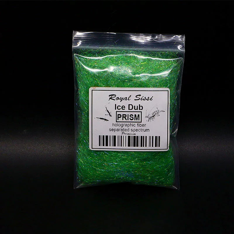 Royal Sissi 15-Color Prism Ice Dubbing Fiber, Iridescent Synthetic Fly Tying Materials for Nymphs and Streamers, Prismatic Sparkle Ice Wing Fiber
