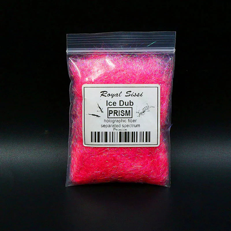 Royal Sissi 15-Color Prism Ice Dubbing Fiber, Iridescent Synthetic Fly Tying Materials for Nymphs and Streamers, Prismatic Sparkle Ice Wing Fiber