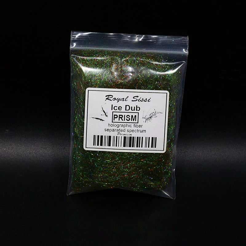 Royal Sissi 15-Color Prism Ice Dubbing Fiber, Iridescent Synthetic Fly Tying Materials for Nymphs and Streamers, Prismatic Sparkle Ice Wing Fiber
