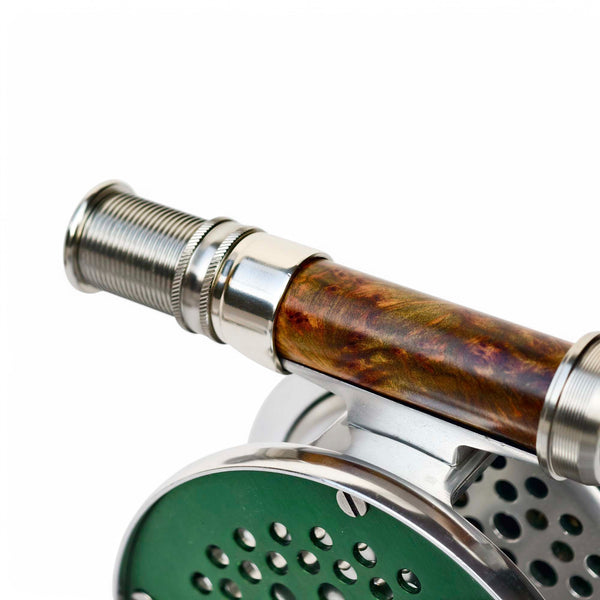 Anodized Aluminum & Hardwood Fly Reel Seat - Down-Locking 96mm Lightweight Design - Setup View | ZHUSROD