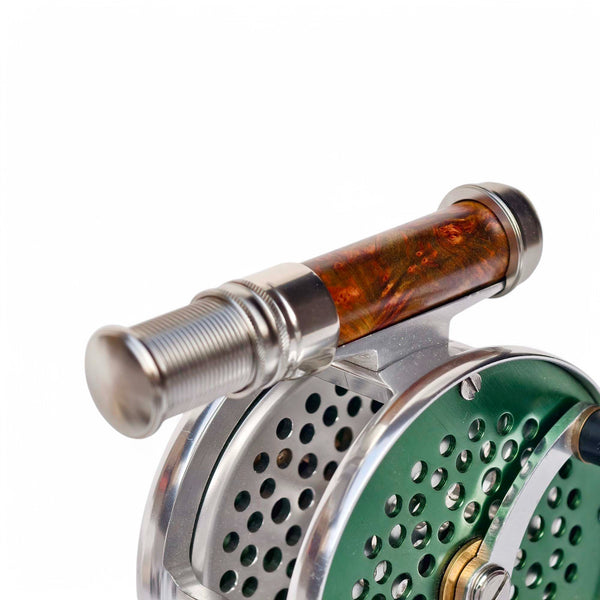 Anodized Aluminum & Hardwood Fly Reel Seat - Down-Locking 96mm Lightweight Design - Angle View | ZHUSROD