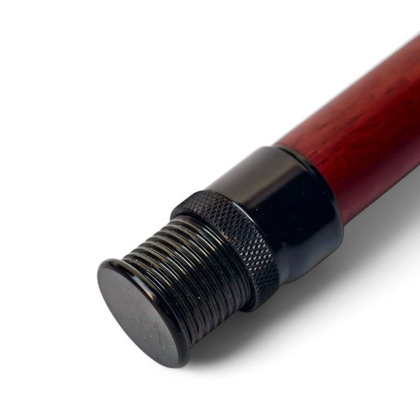 - Dark Red Hardwood Fly Reel Seat - Anodized Aluminum Down-Locking Design - 92mm Length - 21g Ultralight - Detail | ZHUSROD