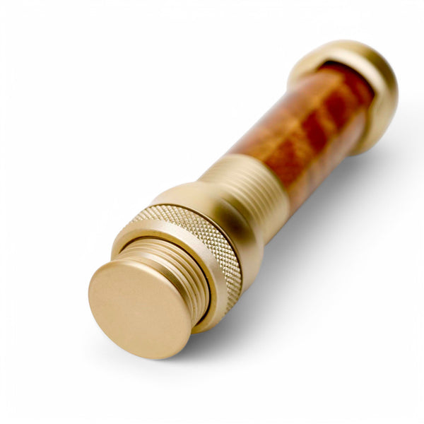 Fly Reel Seat - Solid Wood Body + Gold Anodized Aluminum - Down-Locking Design - 96mm Length - 27g Ultralight - Lif | ZHUSROD