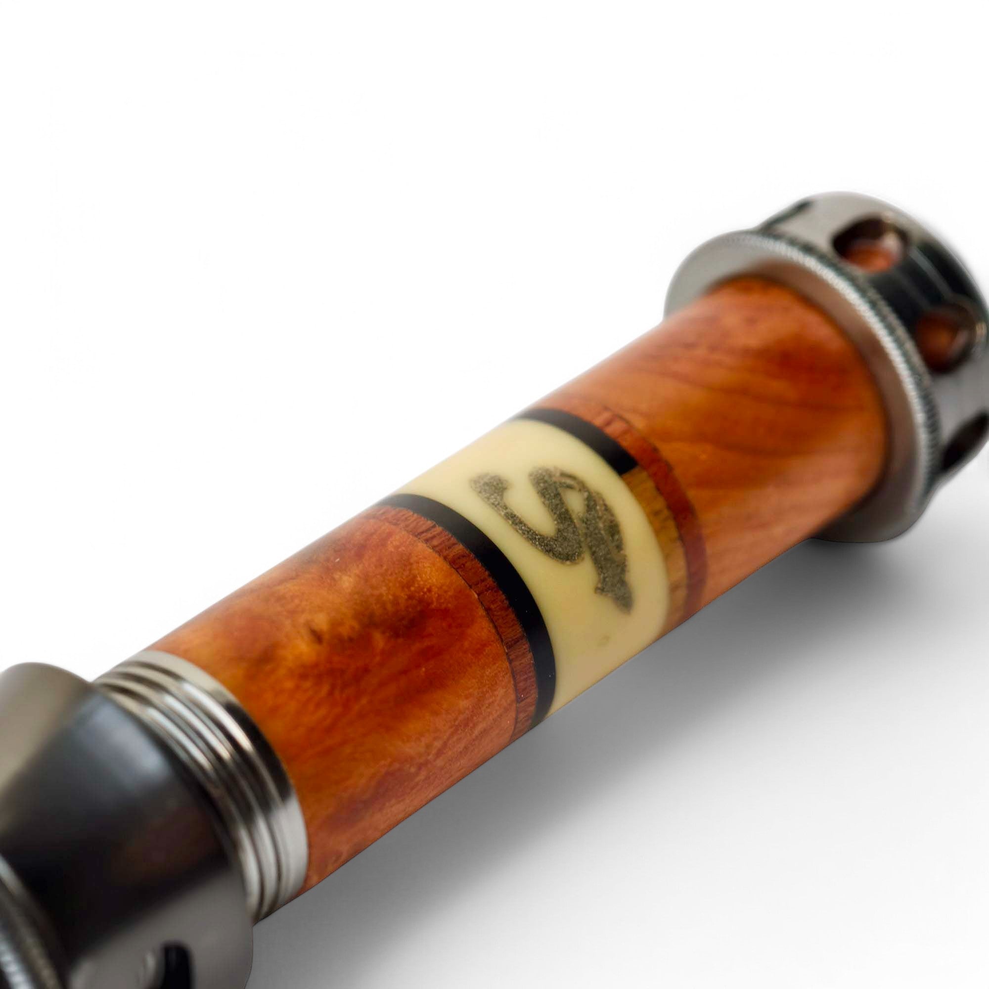 - Fly Reel Seat - Totem Wood & Anodized Aluminum - Downlocking Design - 96mm Lightweight - 9.5mm Inner Diameter - S | ZHUSROD