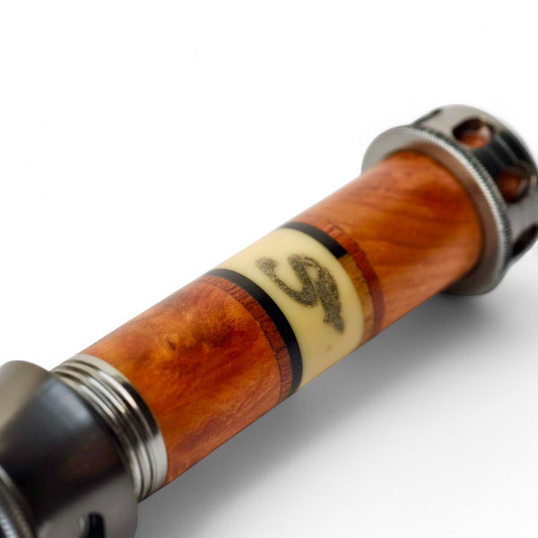 - Fly Reel Seat - Totem Wood & Anodized Aluminum - Downlocking Design - 96mm Lightweight - 9.5mm Inner Diameter - S | ZHUSROD