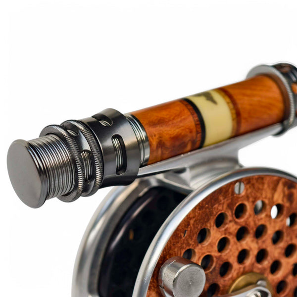 - Fly Reel Seat - Totem Wood & Anodized Aluminum - Downlocking Design - 96mm Lightweight - 9.5mm Inner Diameter - A | ZHUSROD
