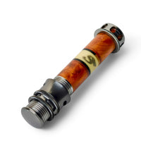 ZHUSROD | Fliegenrollenhalter | Totemholz und eloxiertes Aluminium | Downlocking-Design | 96 mm leicht | 9,5 mm Innendurchmesser