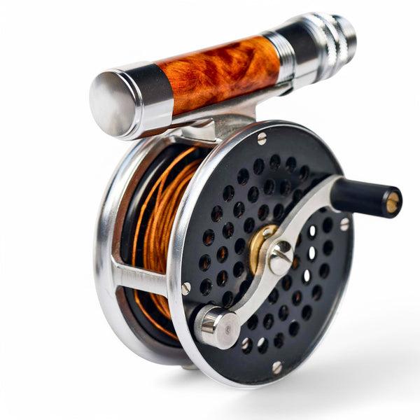 - Natural Wood + Anodized Aluminum Fly Reel Seat - 100mm Length - Locking Mechanism - Ultralight Design - Detail | ZHUSROD