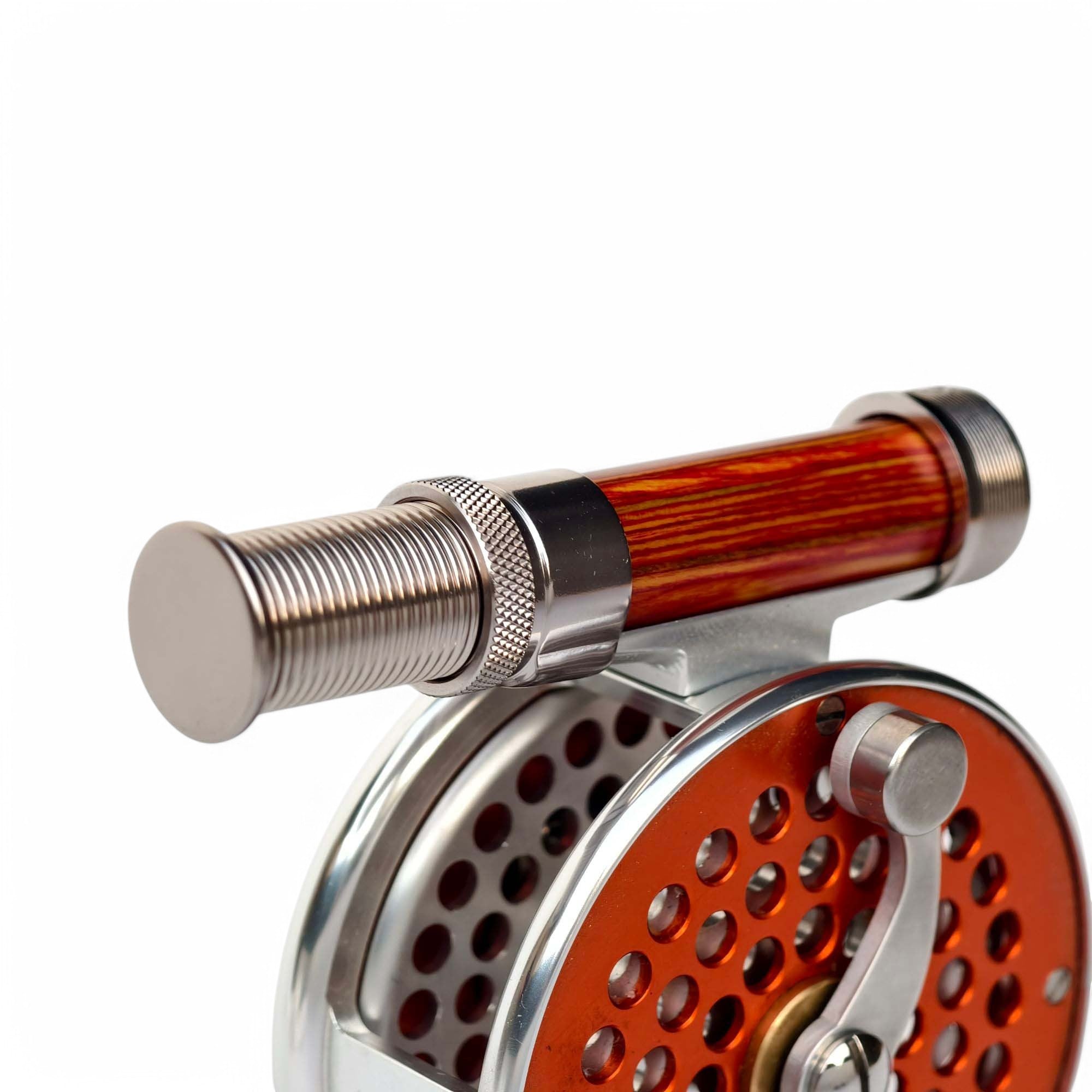 - Natural Wood & Anodized Aluminum Fly Reel Seat - Down-Locking Design - 20g Lightweight - 94mm Precision Size - De | ZHUSROD