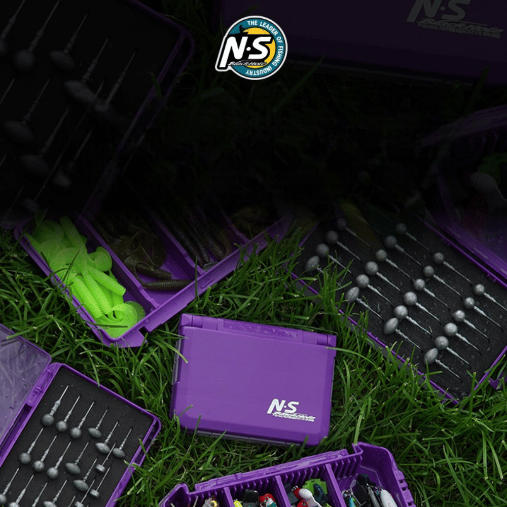 N.S Black Hole Fishing Tackle Box Iris Purple Lure Case Organizer Multi-Compartment - Setup View | ZHUSROD