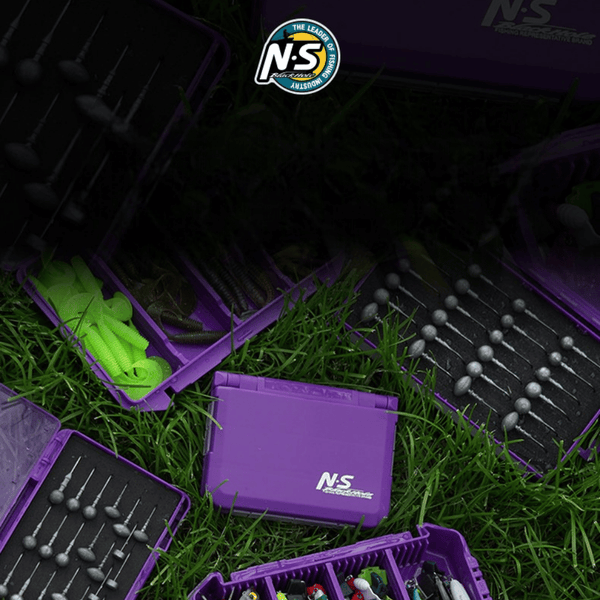 N.S Black Hole Fishing Tackle Box Iris Purple Lure Case Organizer Multi-Compartment - Setup View | ZHUSROD