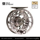 Wildstream TUシリーズ フライフィッシングリール - CNC加工 6061 航空アルミニウムフライリール、双方向ドラグシステム、大型アーバー、左右交換可能、ガングレー (3/5、5/7 WT)