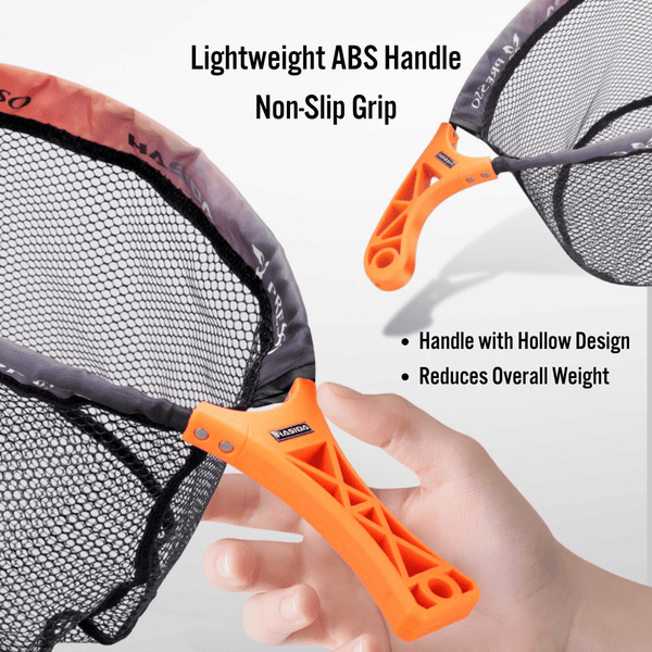 HASIDA Foldable Portable Landing Net, 301 Stainless Steel Frame Rubberized Mesh, Lightweight One-Handed Operation F | ZHUSROD