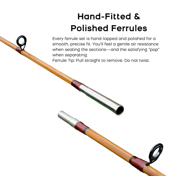 Handmade Tonkin Bamboo Casting Rod, 5'6'' 7' Ultra-Light (UL) Action Fishing Pole, 3A Cork Handle & Walnut CNC Reel | ZHUSROD
