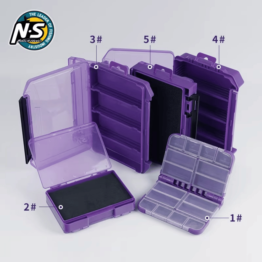 N.S Black Hole Fishing Tackle Box Iris Purple Lure Case Organizer Multi-Compartment - Alternate View | ZHUSROD
