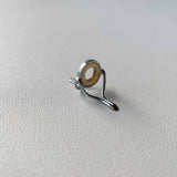 10mm Amber /Agate Fly Rod Stripping Guide / Bright Nickel Silver Frame