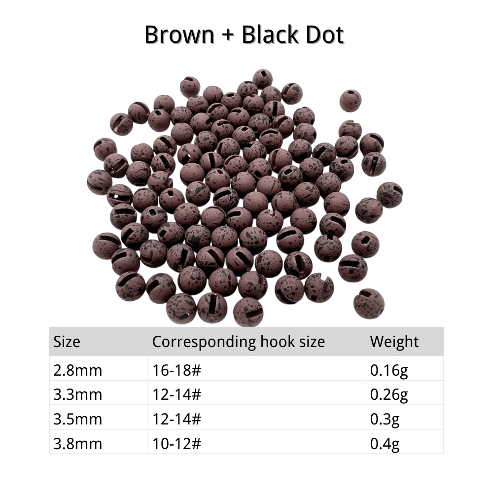 Premium Slotted Tungsten Beads for Fly Tying - Fast Sinking Jig Head Beads for Nymphs, Multiple Sizes (2.8mm-4.6mm) | ZHUSROD