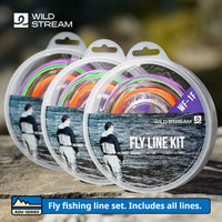Wild Stream ADV Fly Fishing Line Kit - Weight Forward Floating Line with SmoothCast Technology, Includes Backing, Tapered Leader & Tippet - Low Memory Dual-Color WF 1wt 3wt 5wt