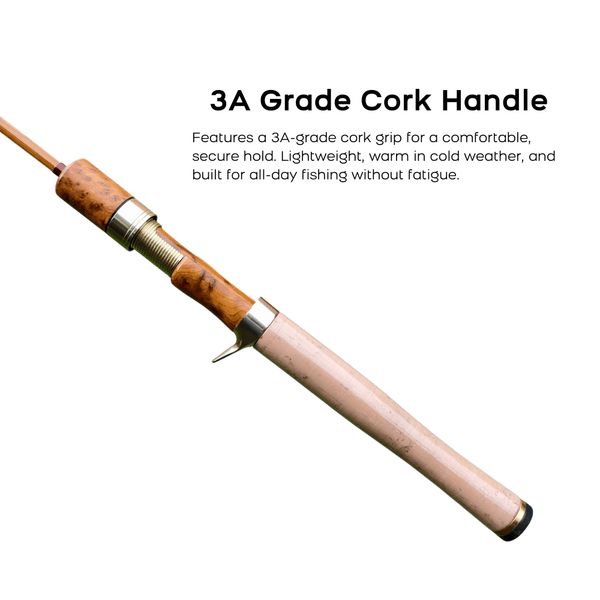 Handmade Tonkin Bamboo Casting Rod, 5'6'' 7' Ultra-Light (UL) Action Fishing Pole, 3A Cork Handle & Walnut CNC Reel | ZHUSROD