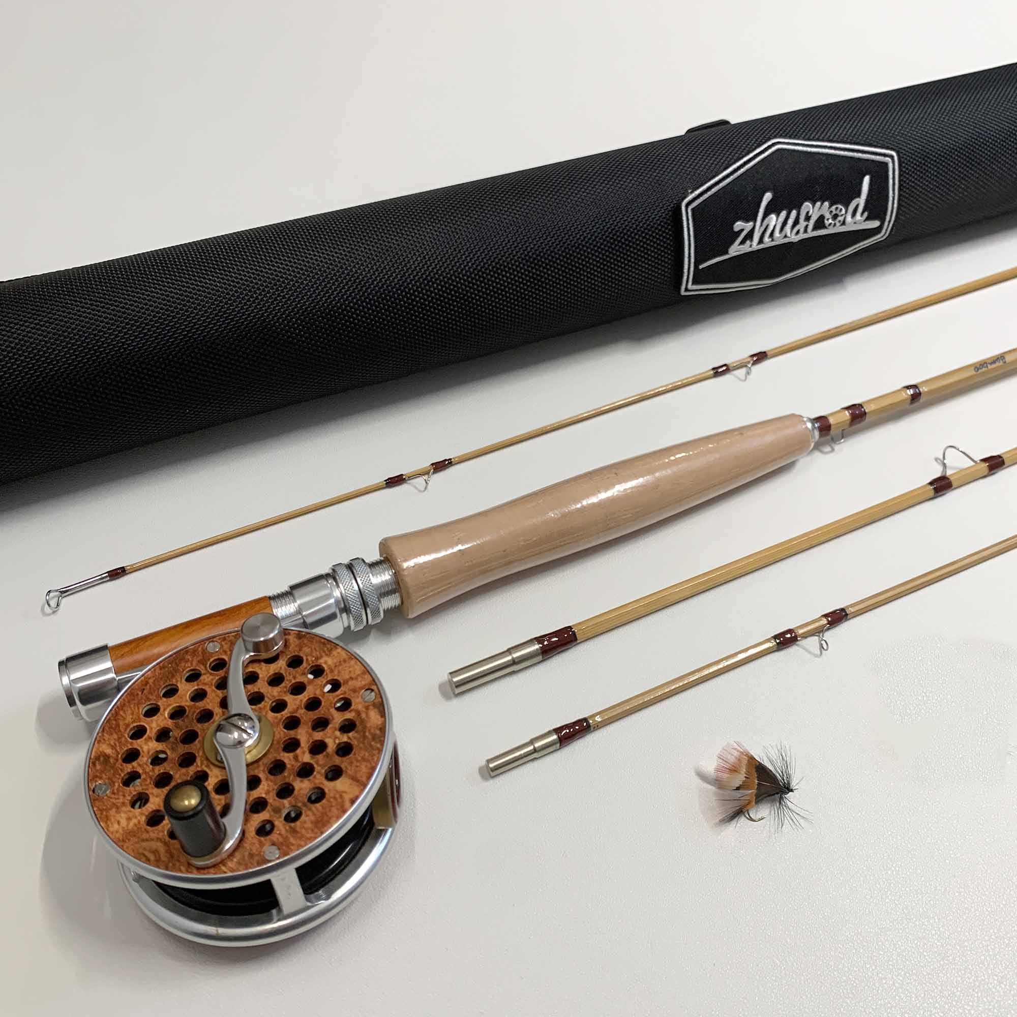 ZHUSROD Payne 200L Light Tip – 8 Fuß 4wt – Bambus-Fliegenrute mit Tragetasche – 3-teilig